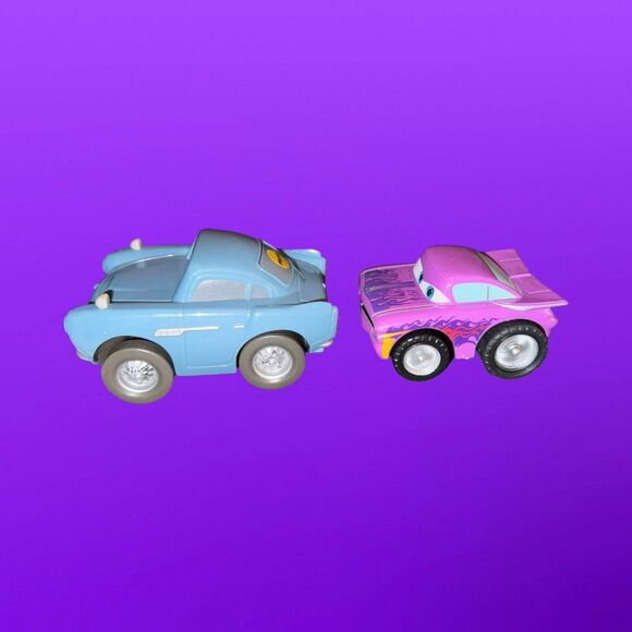 Disney Cars Purple Ramone PVC Plastic Chevy Impala & Finn McMissel Face Car A32 - Picture 2 of 8